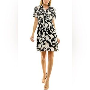 Nicole Miller size 4 Black and White Floral Dress